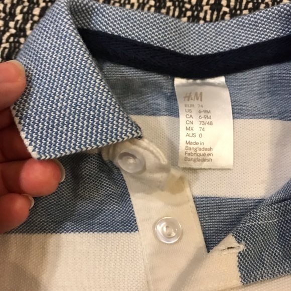 3/$15 H&M Baby Striped Polo Shirt 6-9 mo - Picture 6 of 11